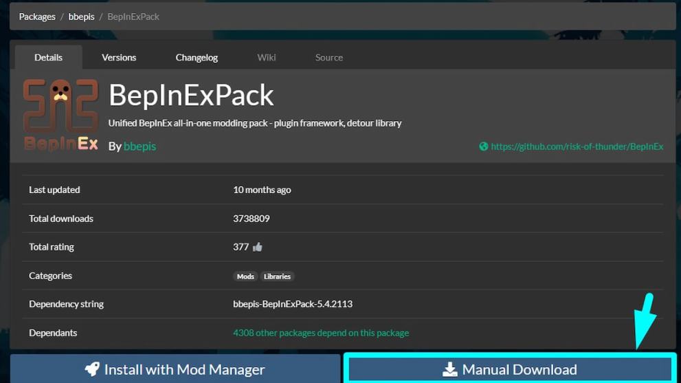 BepInEx mod on the Thunderstore