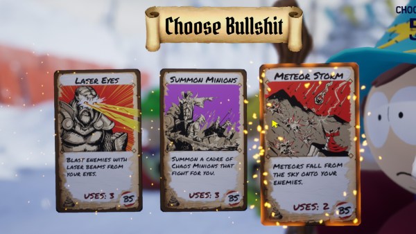Bullshit Cards in South Park: Snow Day