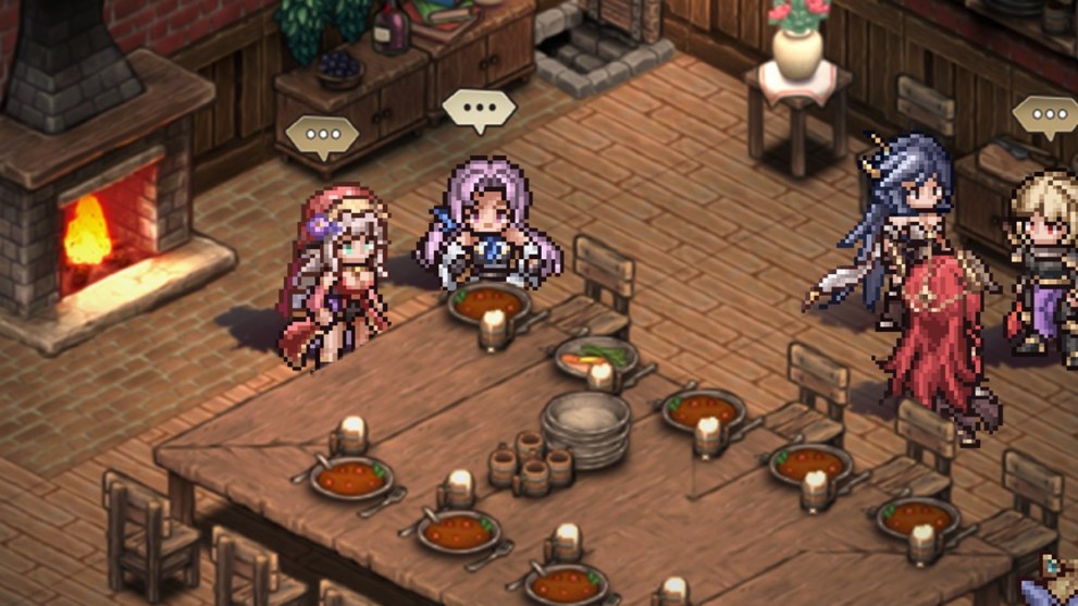 Pixel characters in an inn in Endless Grades.