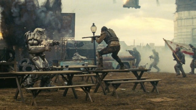 A battle scene in the Fallout TV show.