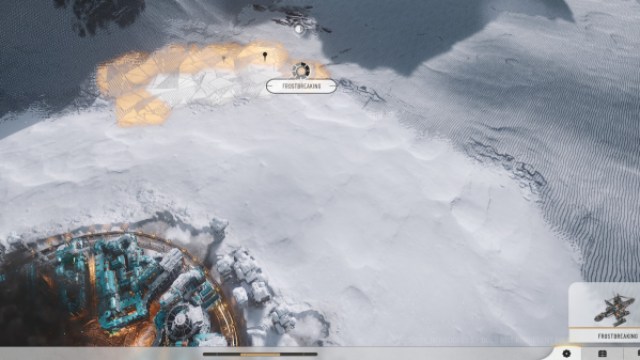 Frostpunk 2 How To Build Districts Explained: A player prepares to Frostbreak some snowy ground.