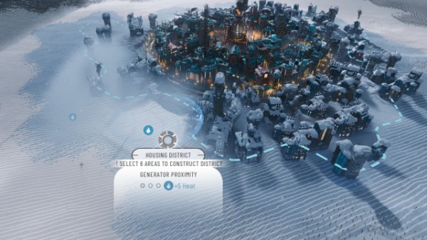 Frostpunk 2 Comment construire des quartiers expliqué : Un joueur tente d'optimiser un nouveau quartier d'habitation en utilisant des bonus de contiguïté.