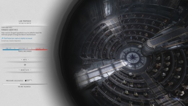 Frostpunk 2 Preview - A Chilling Return To Frostland: The City's Council of Delegates prepares to vote on a bill proposed by the player.