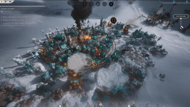  An early stage of city expansion in Frostpunk 2.