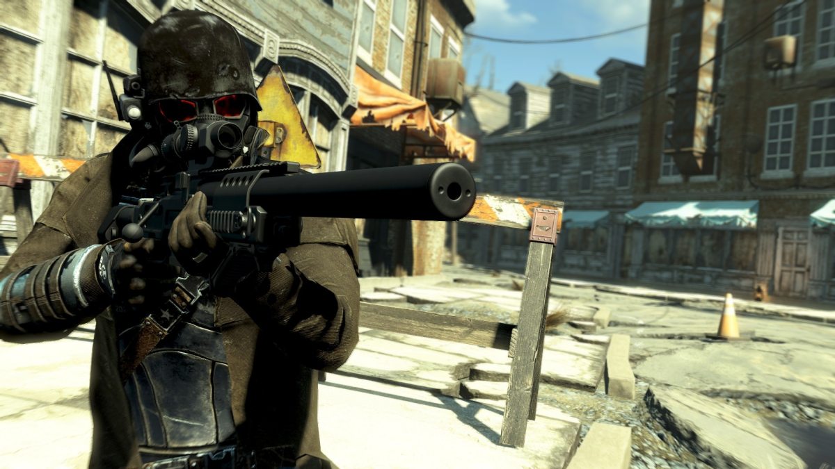 How to get tesla cannon in best of three in fallout 4 man holding a sniper rifle pointing at the camera