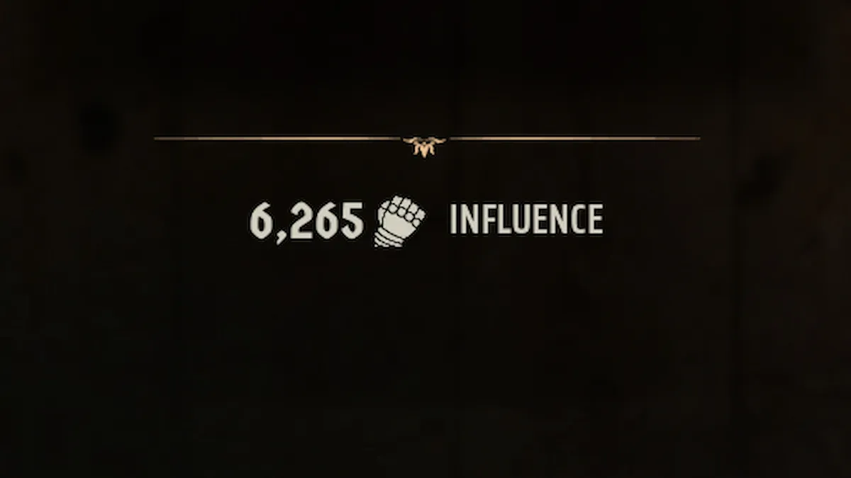 Influence points counter in Manor Lords