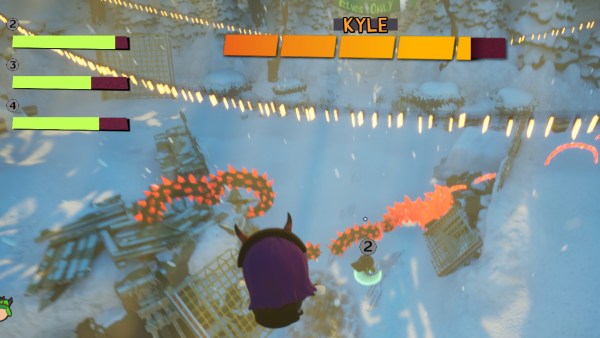 Jump Pads in the Kyle boss fight in South Park: Snow Day