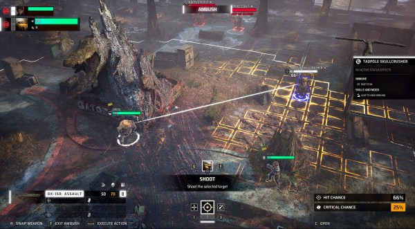 A battle in progress in Miasma Chronicles.