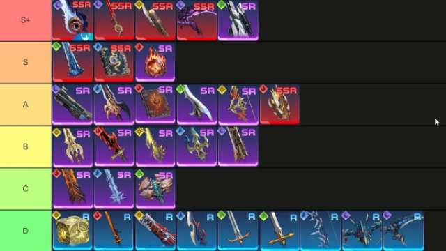 Player weapon tier list for Solo Leveling Arise