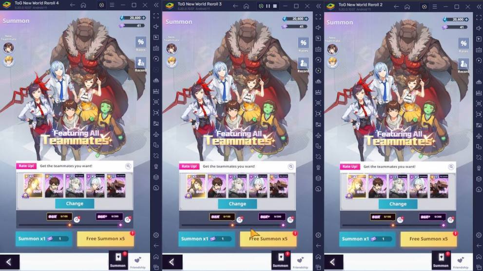 Summon screen in Tower of God: New World