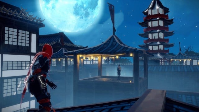The player about to attack in Aragami.