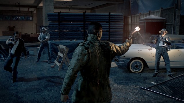 Lincoln Clay strzela do gangsterów w grze Mafia 3.