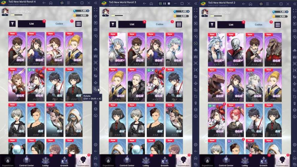 Two good rerolled accounts in Tower of God: New World