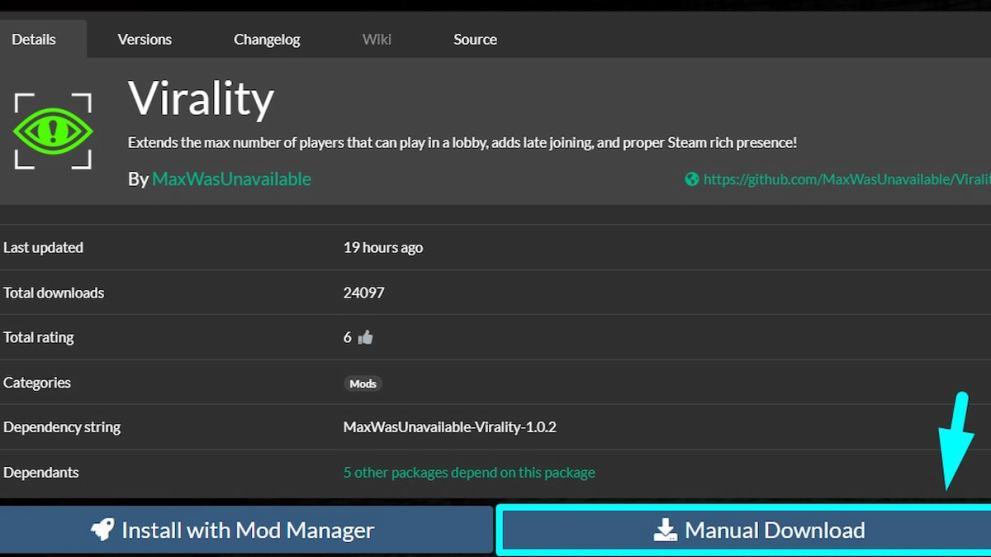 Virality Content Warning mod on the Thunderstore