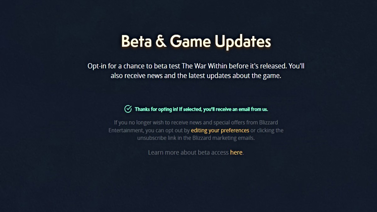World of Warcraft The War Within Beta Expected Release Date & How to