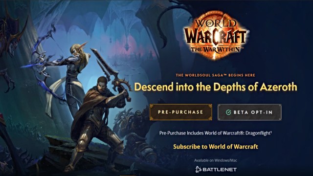 World of Warcraft how to sign up for War Within Beta Access