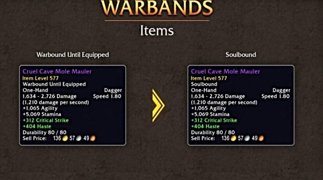 World of Warcraft est-ce que Warbands s'applique à toutes les extensions