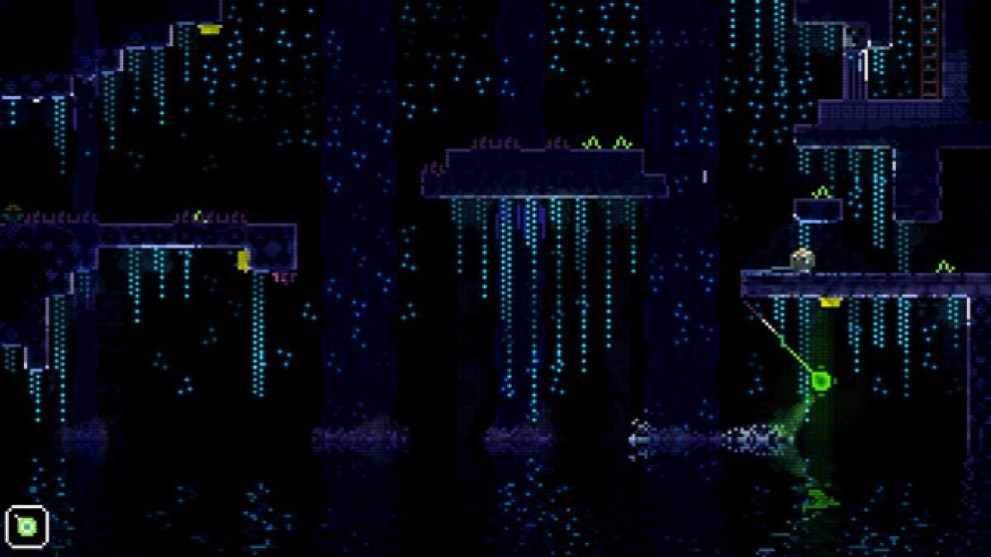Animal Well screenshot showing a dark level in progress.