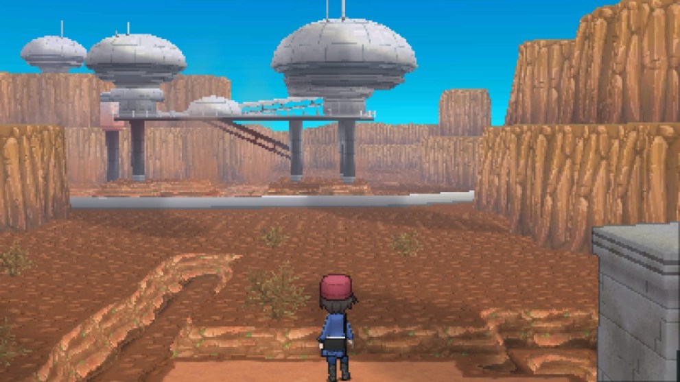 Pokemon X desert with structure