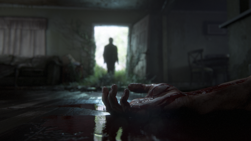 The Last of Us Part 2 hand and Ellie in doorway