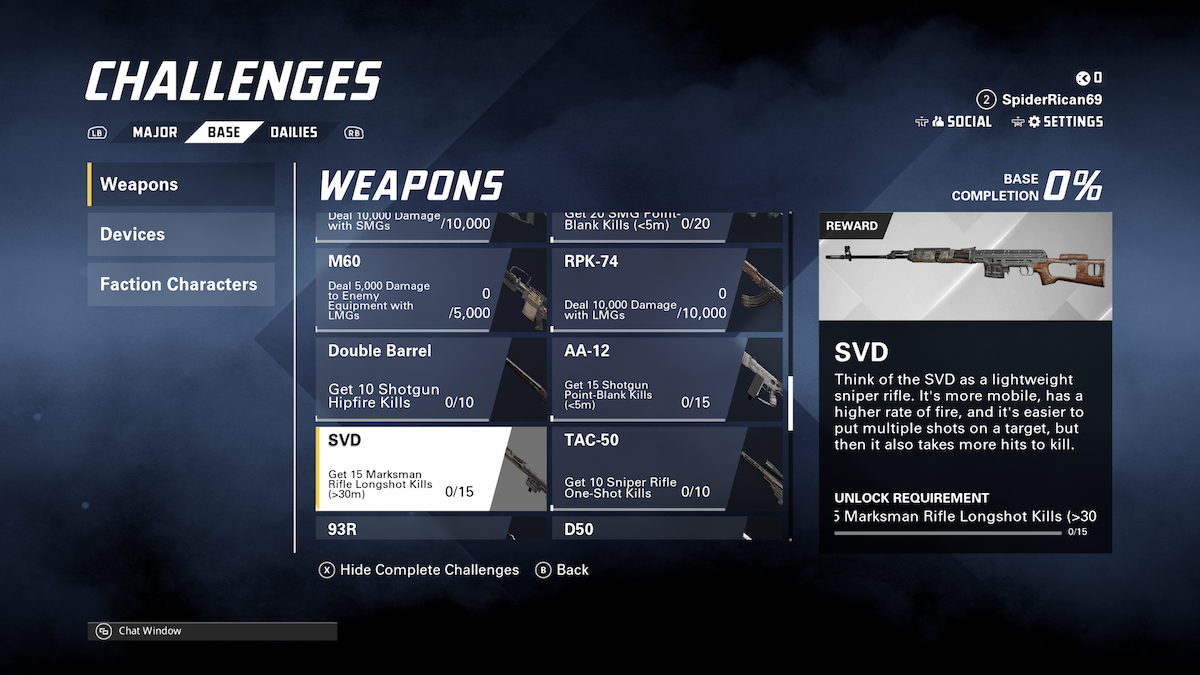 xdefiant all weapons challenges