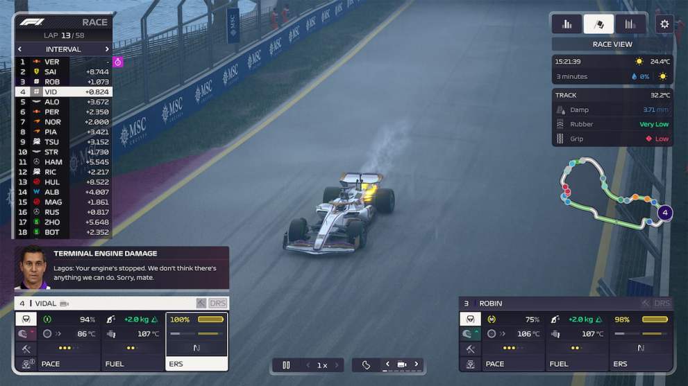 Mechanical failure pop up in F1 Manager 2024
