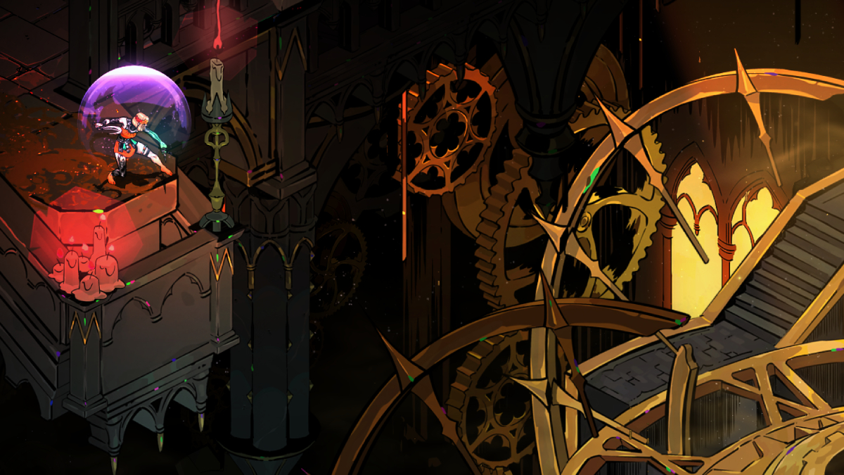 Hades 2 Melinoe stands over tartarus clockwork chamber