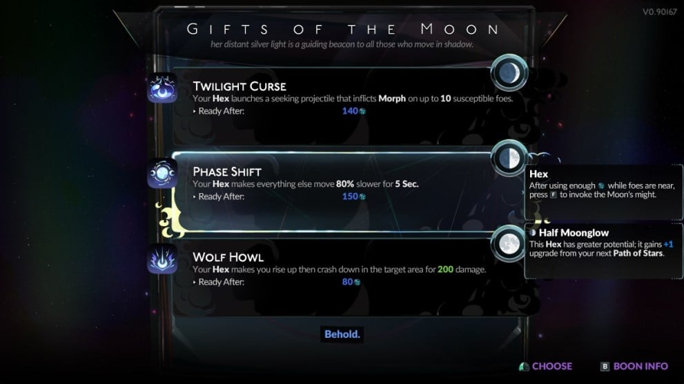 Hades 2 gifts of the moon choose your hex