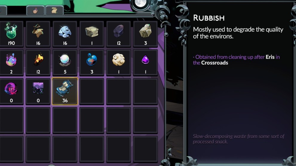 Hades 2 Rubbish in inventory