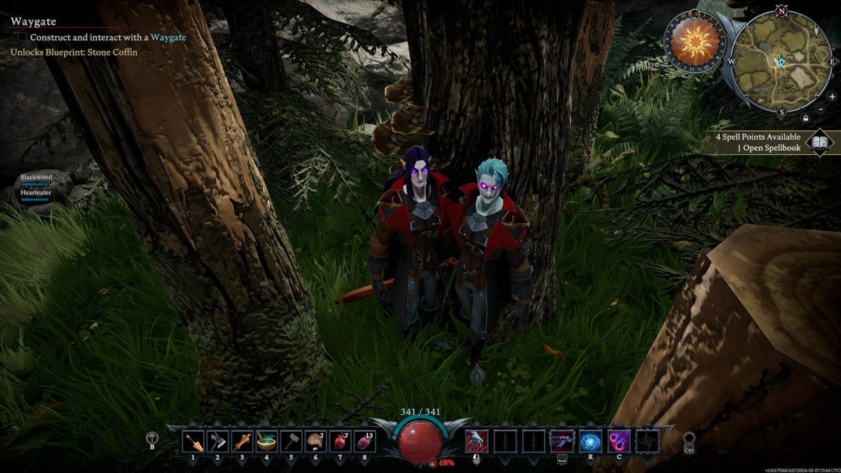 How to get crude amethyst in V Rising two vampires standing together besides a tree