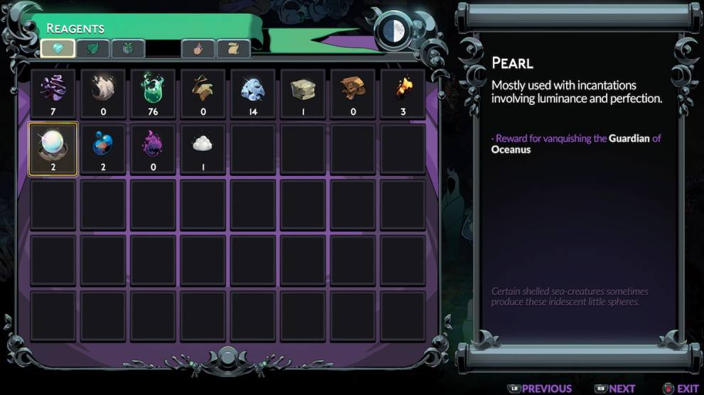 Pearls in your inventory in Hades 2