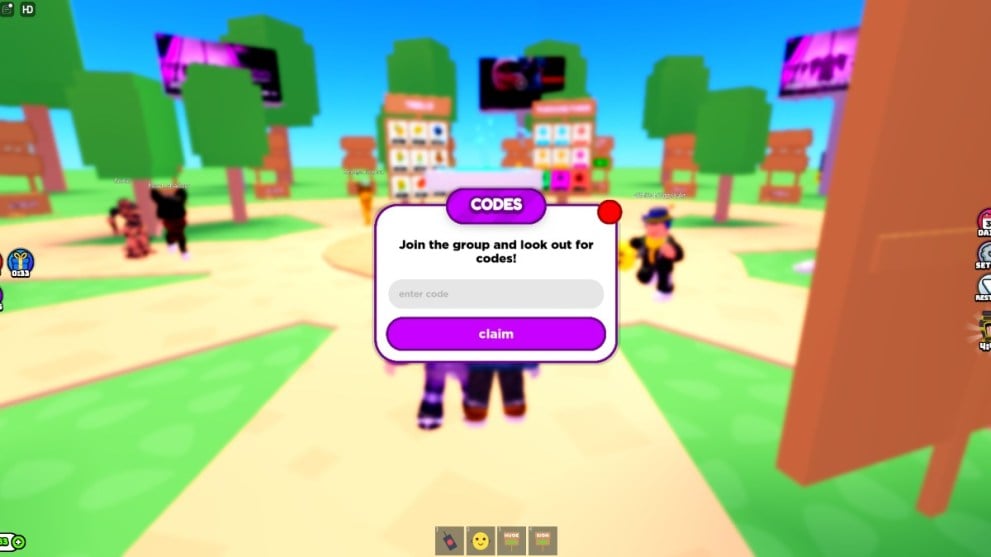 The code redemption screen in Pls Donate But Infinite Robux.