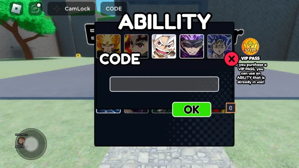 The code redemption screen in Psychics Power Tycoon.