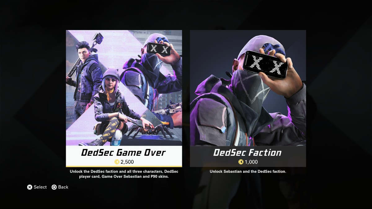 Two DedSec faction purchase options in XDefiant.