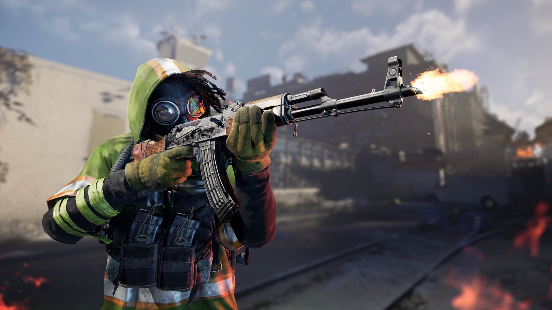 XDefiant Victor-01 error code - character wearing a hoodie and googles firing a rifle