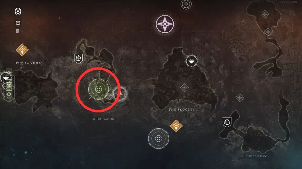 Memory Refractions of Light location on map in Destiny 2