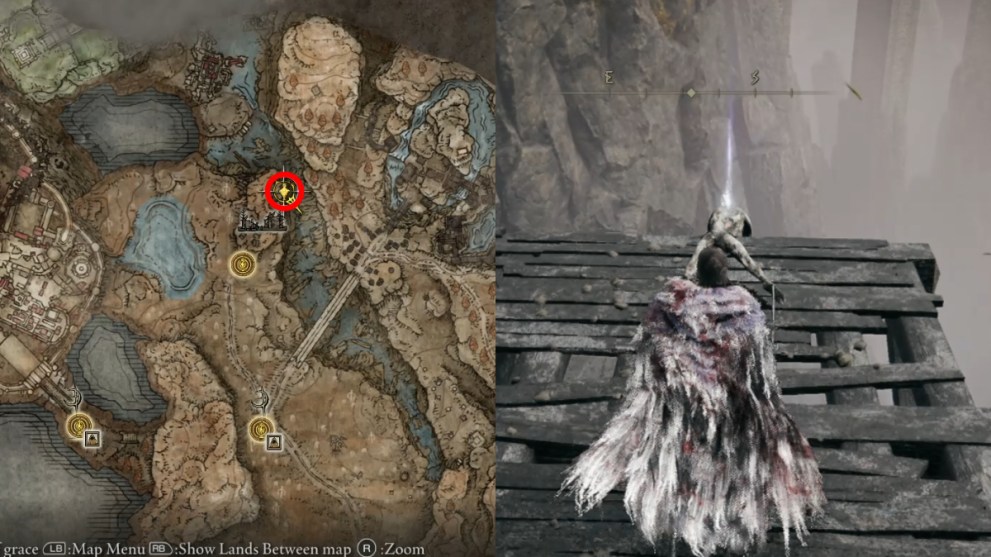 The location of the Ailment Talisman in Elden Ring.