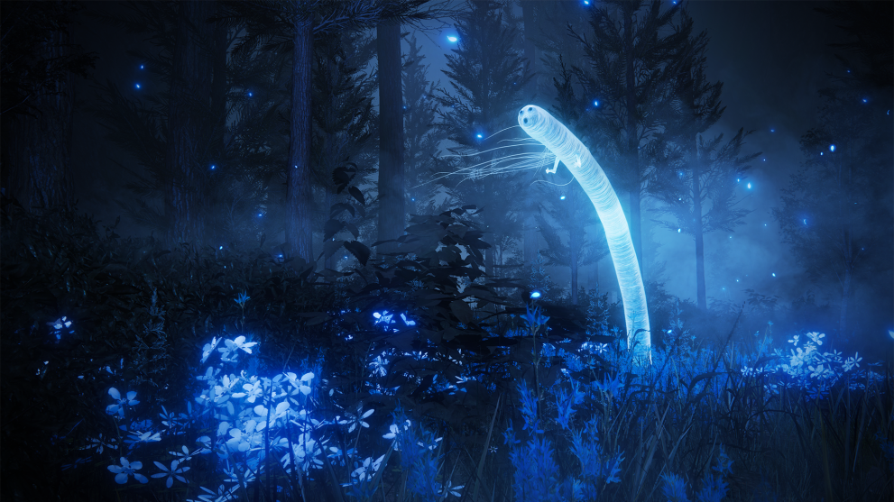 A glowing worm entity that will be introduced in the Elden Ring Shadow of Erdtree DLC.