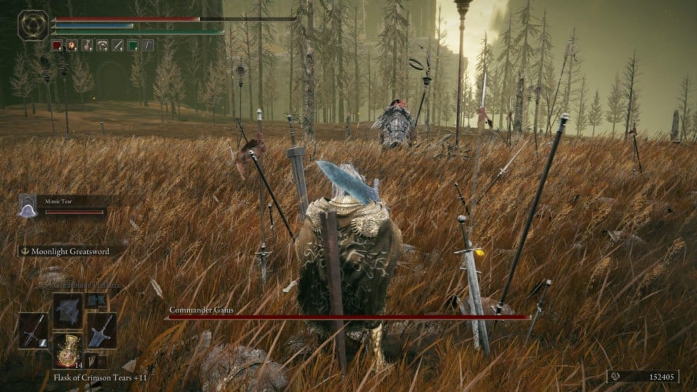 Player Approaching Gaius in Elden Ring Shadow of the Erdtree