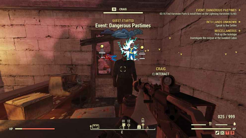 Fallout 76 Dangerous Pass Time event start
