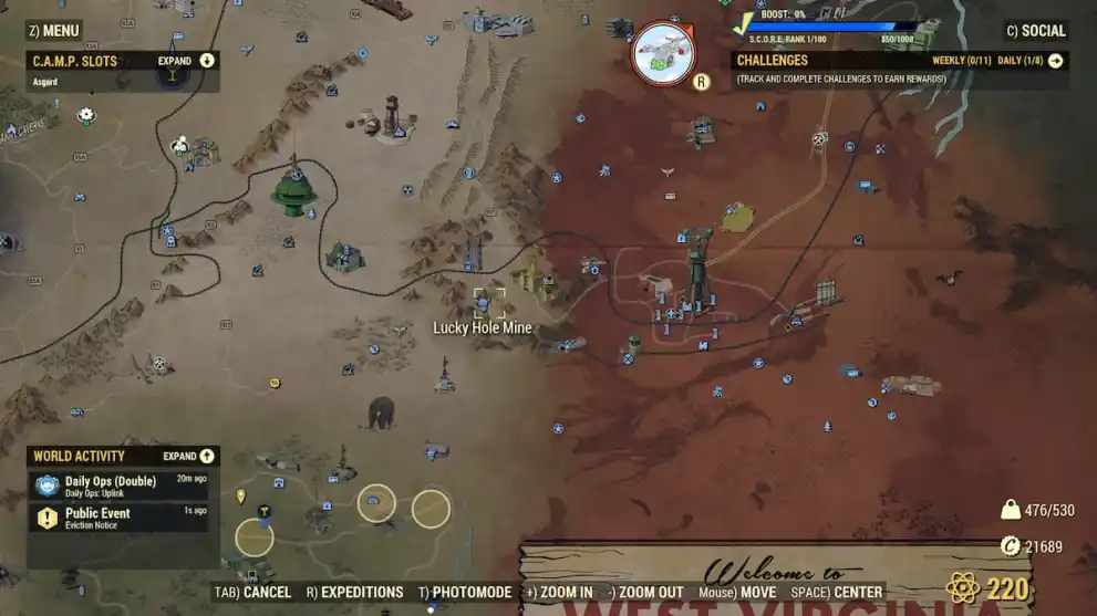 Fallout 76 Lucky Hole Mine location