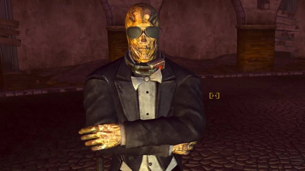 Image of ghoul Dean Domino in sunglasses from Fallout.