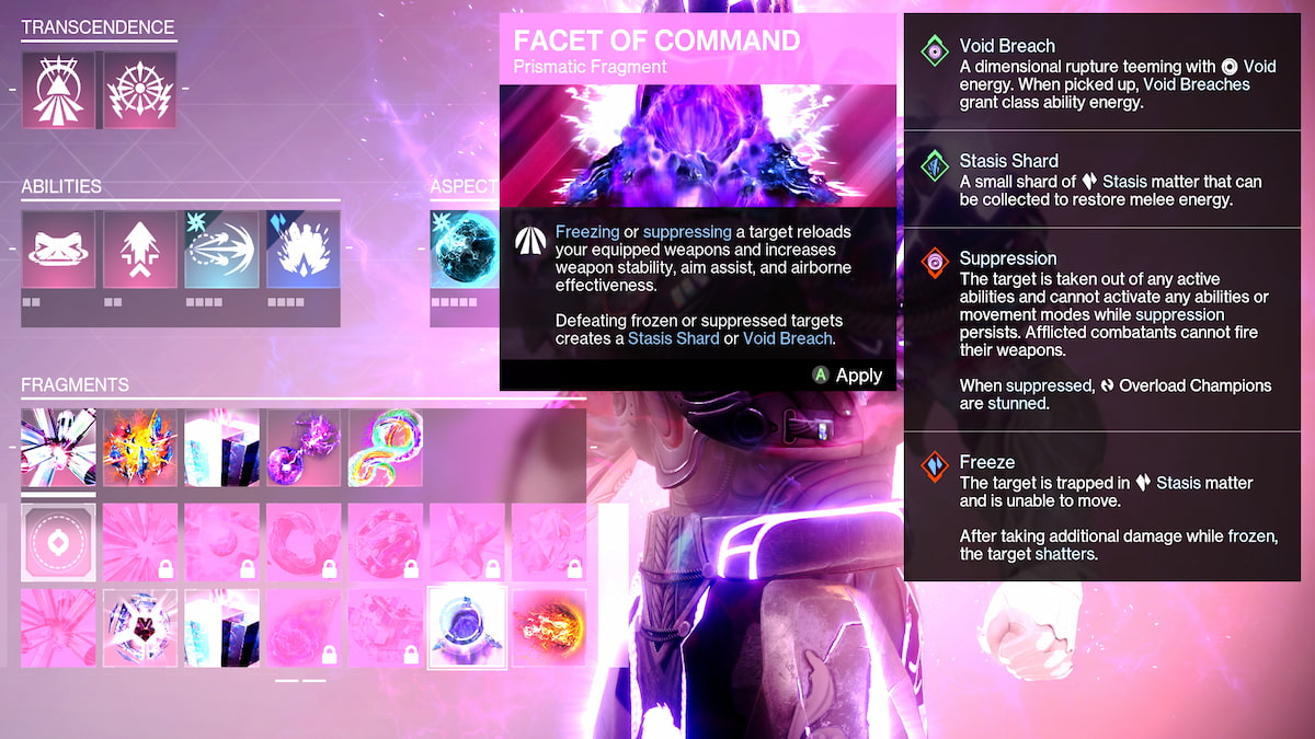 The facet of command prismatic fragment