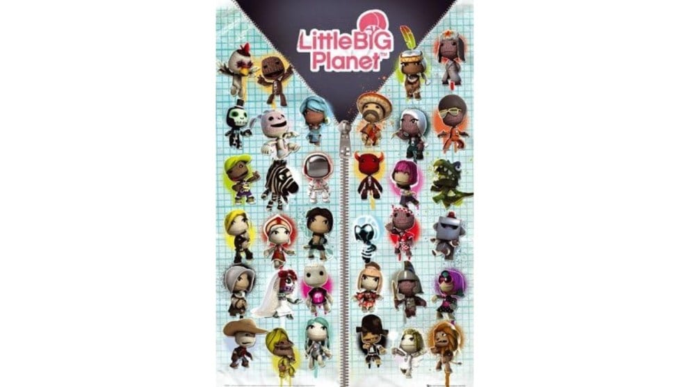 Sackboy dressed in different game costumes.