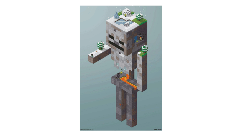 minecraft skeleton tundra wall poster