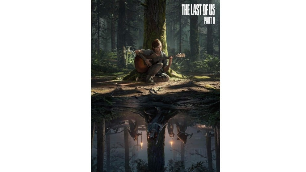 Top image shows Ellie playing guitar and bottom image shows her surrounded by enemies with a weapon.