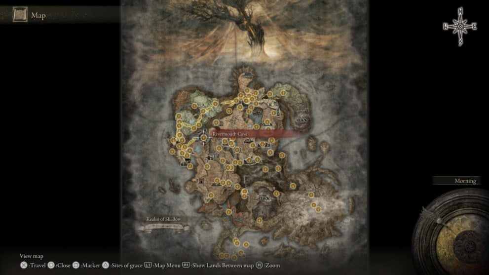 View of Elden Ring Shadow of the Erdtree Full Map With all Areas