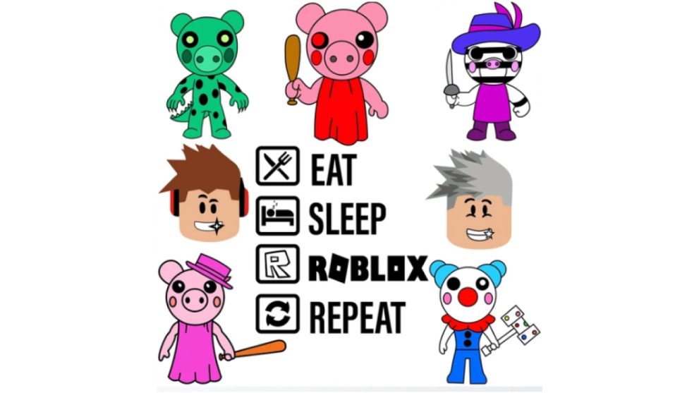 eat sleep roblox repeat checklist roblox poster with cartoon drawings