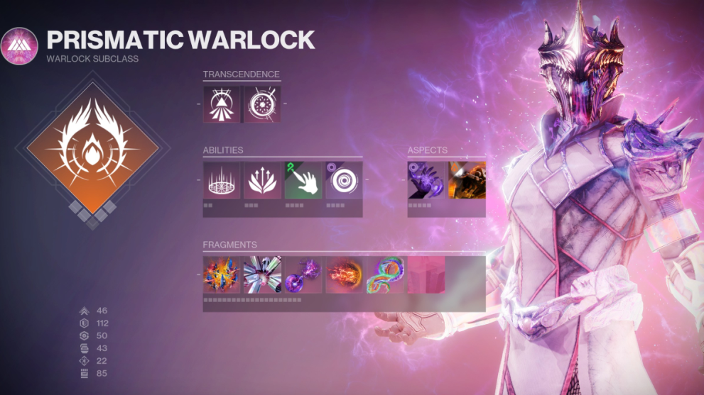 Destiny 2 Best Prismatic Warlock Builds In The Final Shape: The setup for the Prismatic Warlock PvE build.