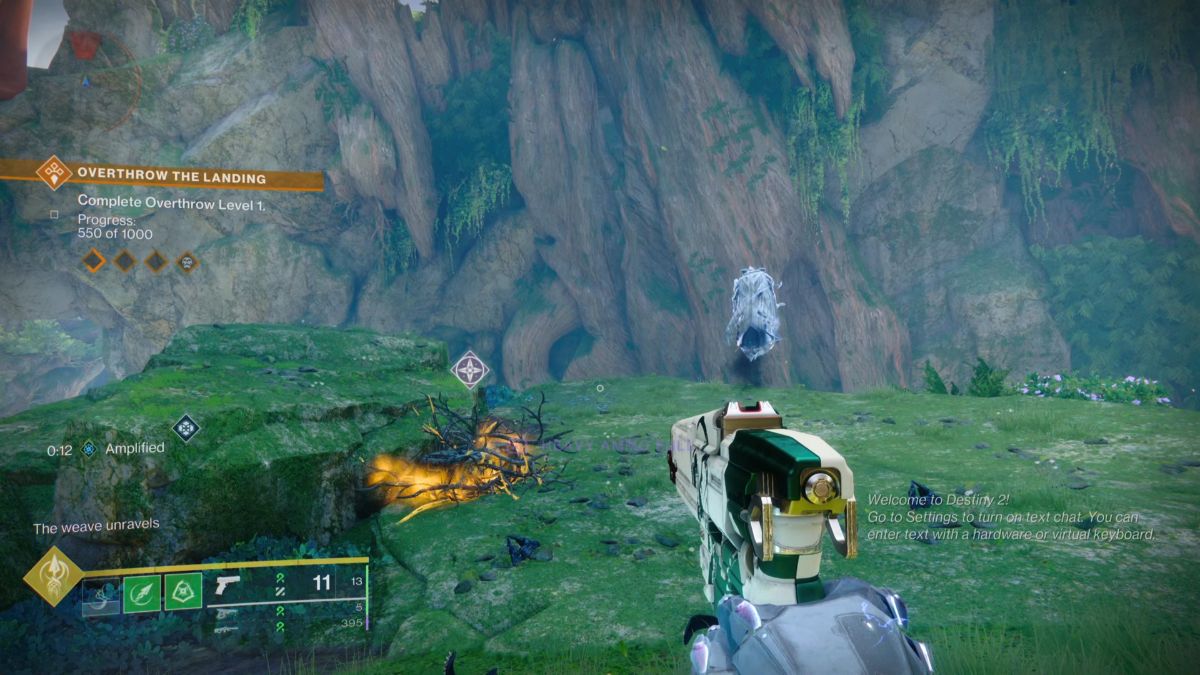 Guardian looking at the stitching event chest.